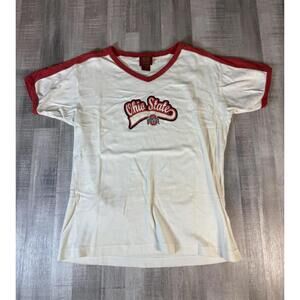 Y2K Ohio State V Neck Babydoll T Shirt Sledge Baby Bratz Ringer Women’s Small
